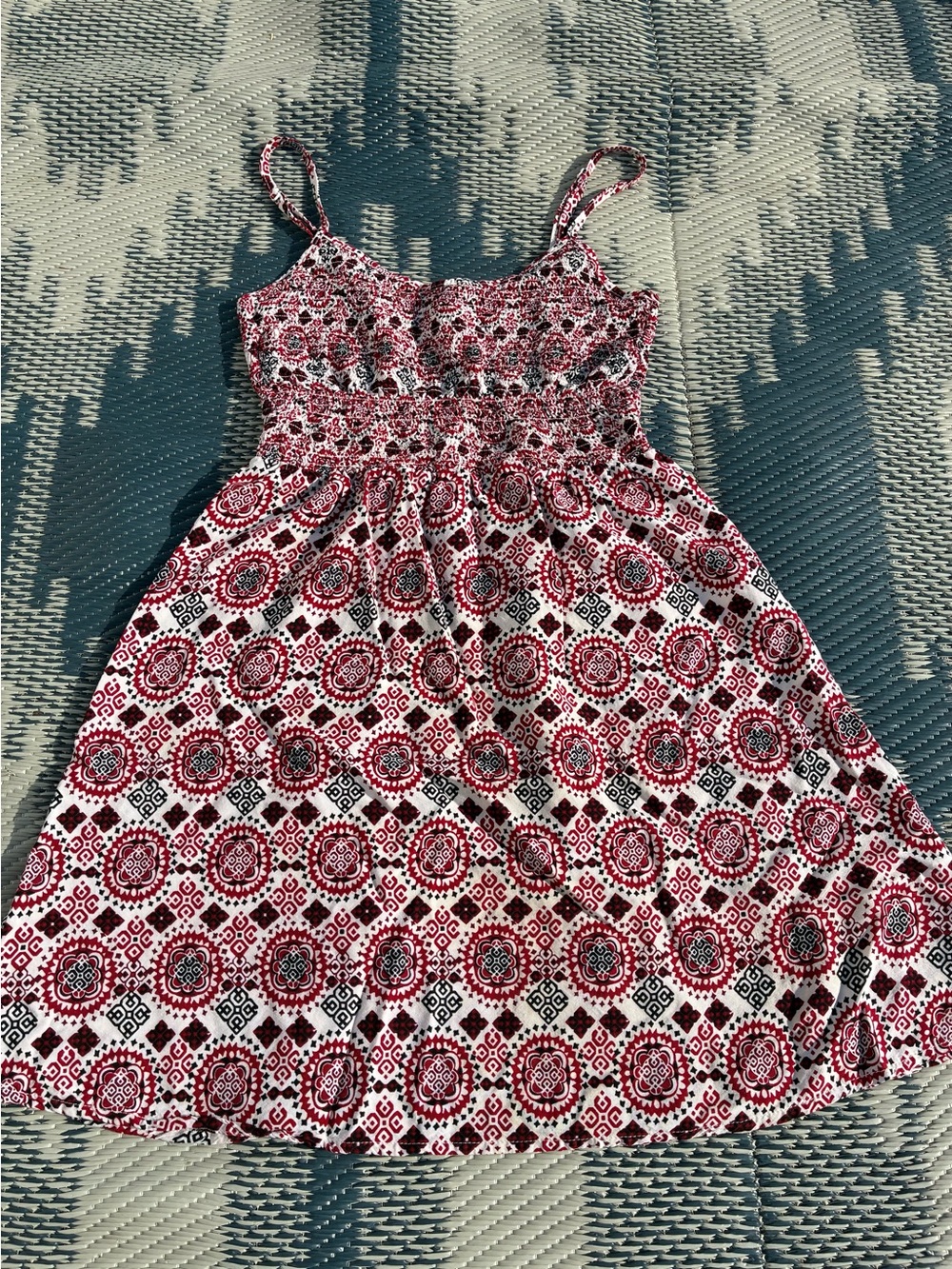H&M Pink Printed Smocked Bodice Mini Dress - Picture 2 of 6